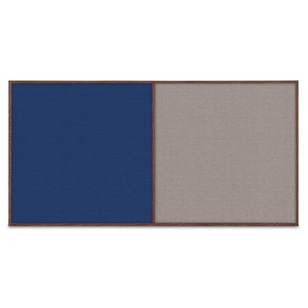 United Visual Products Enclosed Corkboard, 3 Door, 96"x48", 4" Fra UV3406-BLACK-RUBBER